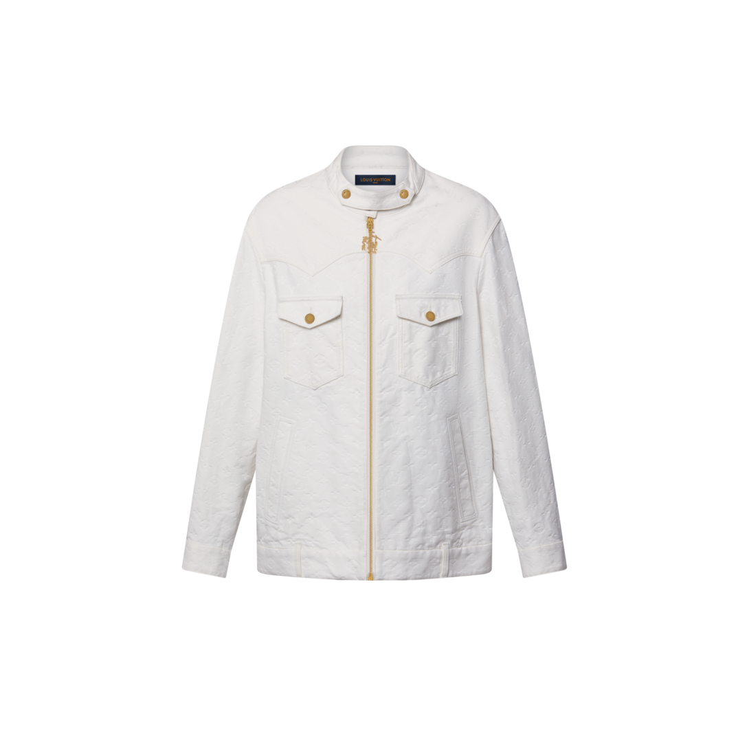 Louis Vuitton ホワイトデニムジャケット　50 　L身幅55着丈64 Monogram Jacquard Denim Jacket - Luxury Ready to Wear - 1AI087